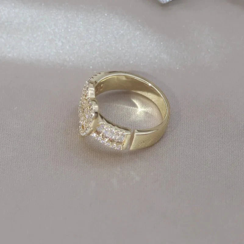 14k Lovers Loop Diamond Heart Ring