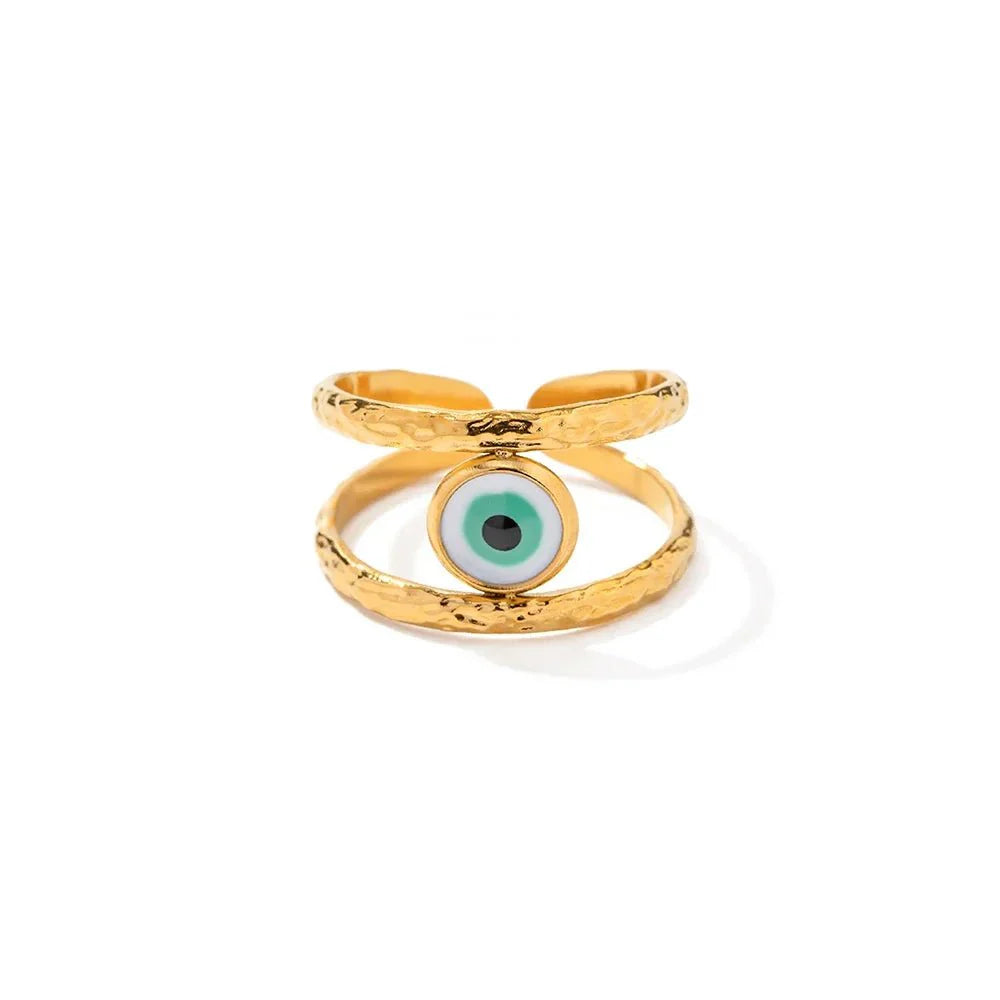 18k Bohemian Evil Eye Rings
