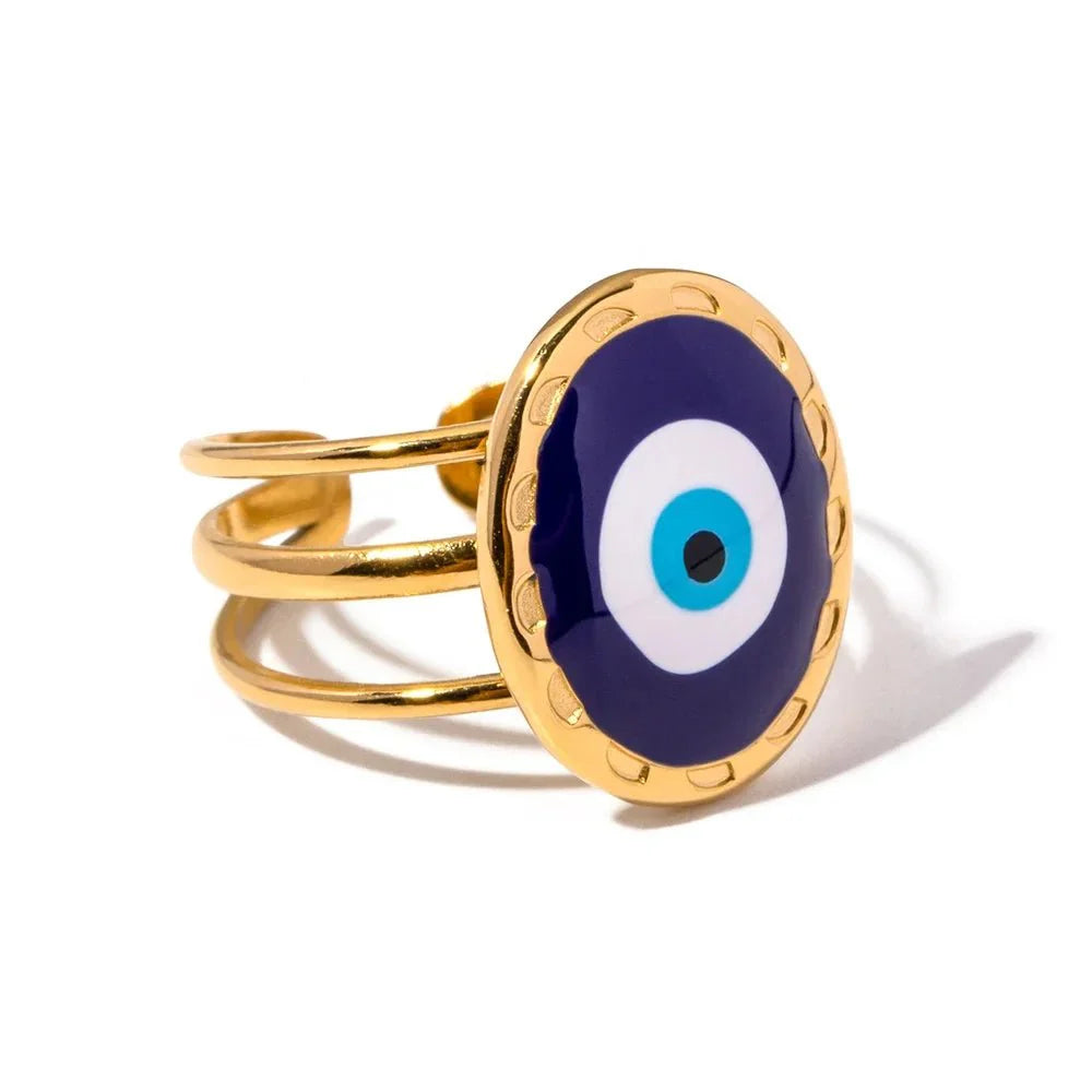 18k Bohemian Evil Eye Rings