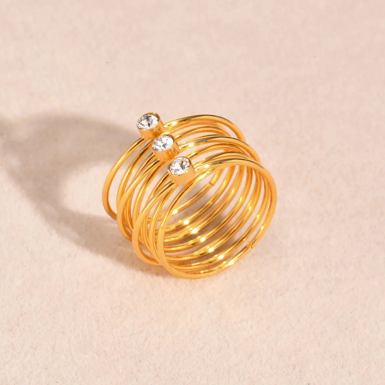 18k Multi Layered Triple Diamond Rings