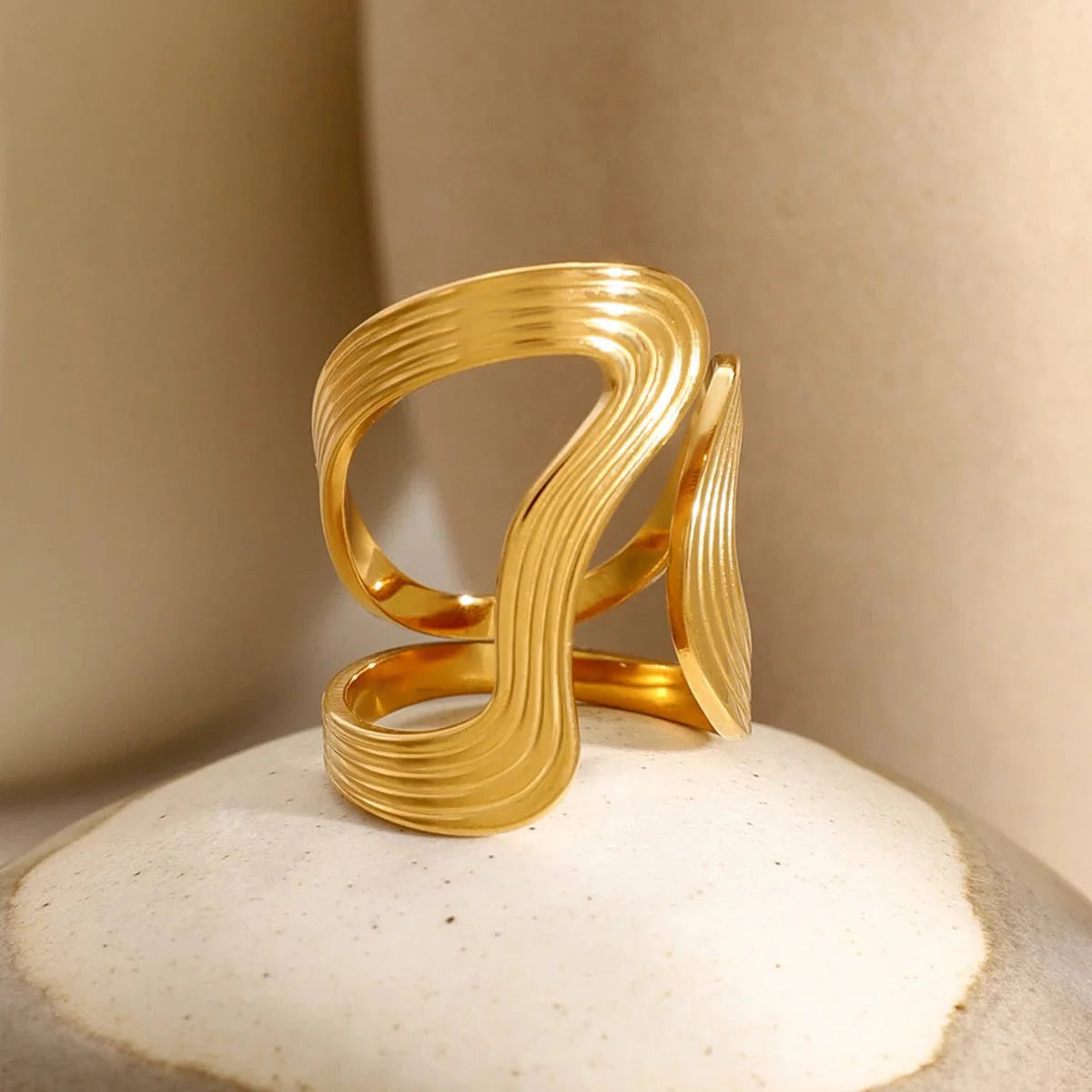Modern Spiral Textured Ring