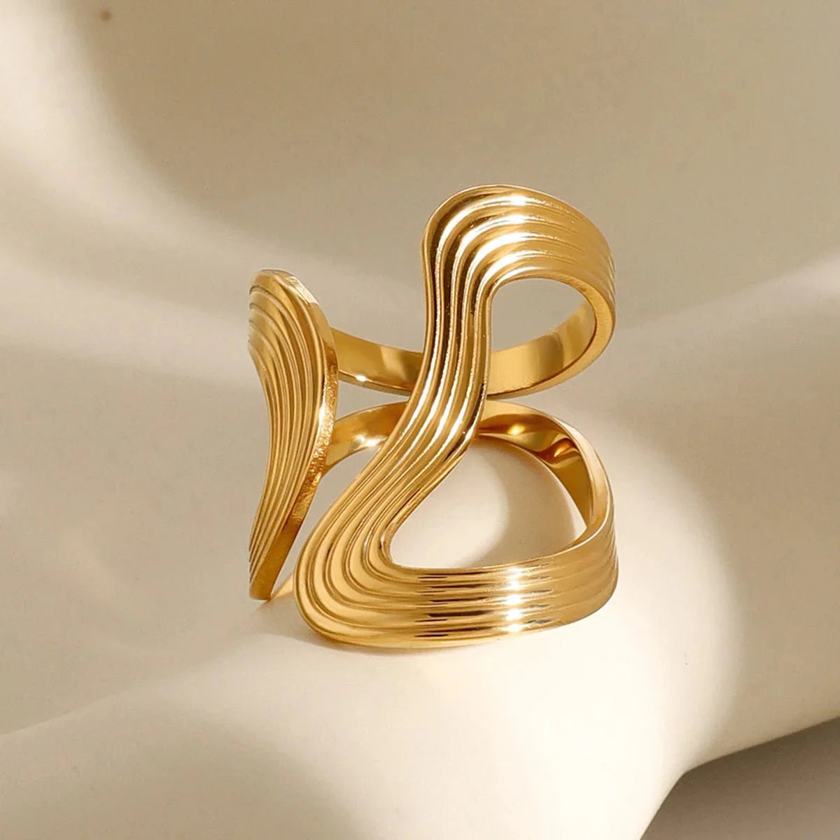 Modern Spiral Textured Ring