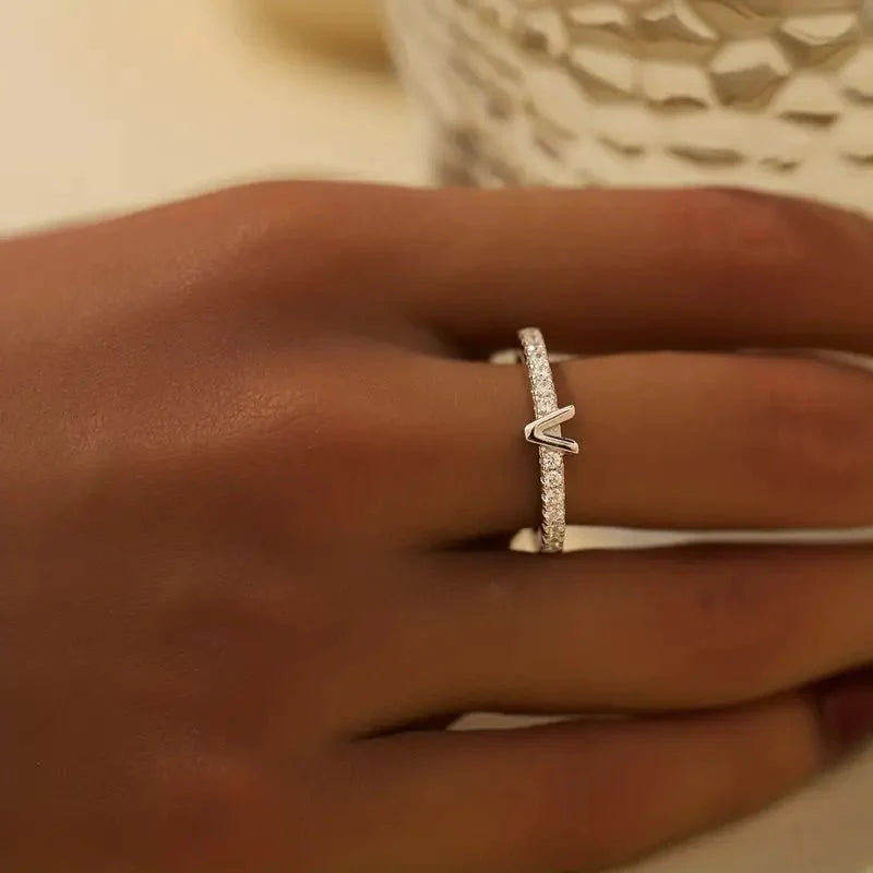Radiant Adjustable Letter Initial Rings