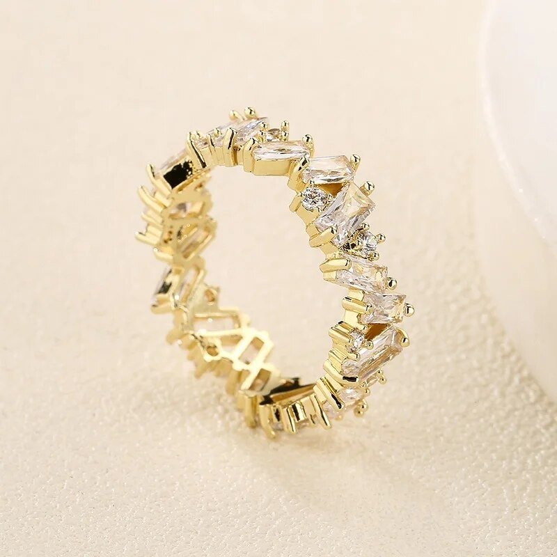 Staggering Baguette Crystal Rings